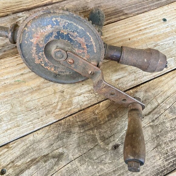 Vintage Hand Crank Shoulder Breast Drill Egg Beater Antique - Picture 4 of 8